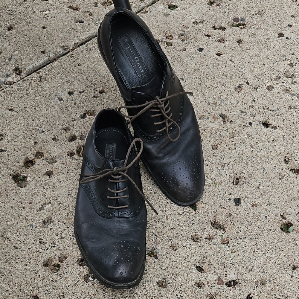Black Leather Oxford Dress Shoes